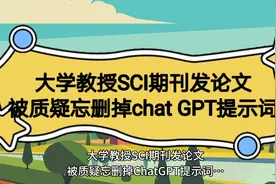 大学教授SCI期刊发论文，被质疑忘删掉chat GPT提示词视频封面