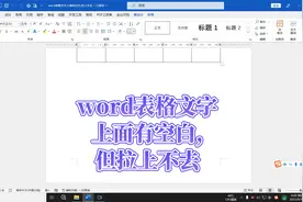 word表格文字上面有空白，但怎么也拉上不去如何解决视频封面