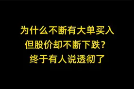 为什么不断有大单买入，但股价却不断下跌？终于有人说透彻了视频封面