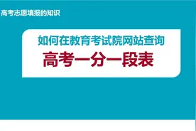 如何在教育考试院网站查询高考一分一段表视频封面