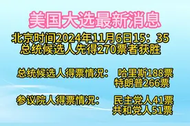 美国大选最新消息，北京时间2024年11月6日15：35视频封面