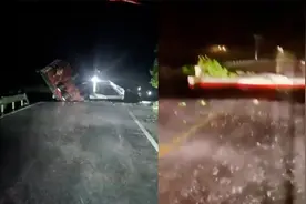 河北保定满城一桥梁坍塌，两过路货车落水 当地：1人失联正搜救