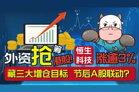 外资抢筹港股！恒生科技涨逾3%藏三大增仓目标，节后A股联动？