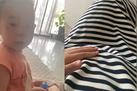 男孩趴女子肚子上玩突然起身，感应到肚子里面有小弟弟，女子听懵视频封面