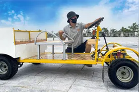 10多万的小车买不起，800买材料自己造四轮车，这下能开车上班了