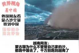 外网看蒙古国沙尘暴吹到我国，网友：蒙古国怎么不管管自己的沙！视频封面