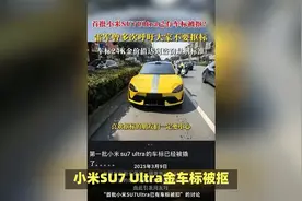 小米SU7 Ultra金车标被抠是真还是假，车标到底能有多少黄金？视频封面