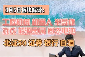 3月5日板块解读：工程机械，机器人，半导体，游戏，北证50等视频封面
