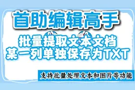 使用办公软件批量提取文本文档某一列数据单独保存为TXT格式