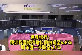 世界银行：预计我国经济增长将放缓至4.8%，明年进一步降至4.1%视频封面