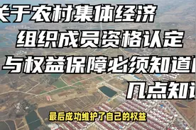 关于农村集体经济组织成员资格认定与权益保障必须知道的几点知识视频封面