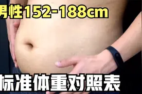男性152-188cm标准体重对照表，若你能“达标”，恭喜，并不算胖视频封面
