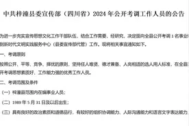 中共梓潼县委宣传部（四川省）2024年公开考调工作人员的公告视频封面