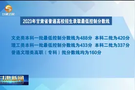 （关注高考）2023年甘肃高考成绩及各批次录取最低控制分数线公布视频封面