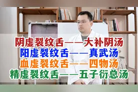 阴虚裂纹舌——大补阴汤，阳虚裂纹舌——真武汤
