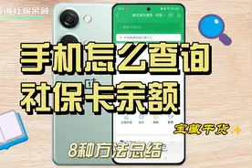 手机怎么查询社保卡余额，8种方法总结视频封面