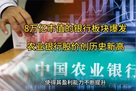 8万亿市值的银行板块爆发，农业银行股价创历史新高视频封面
