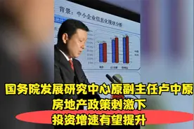 国务院发展研究中心原副主任卢中原房地产政策刺激下投资增速提升视频封面