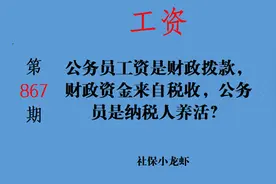 公务员工资是财政拨款，财政资金来自税收，公务员是纳税人养活？视频封面