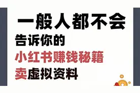 冷门蓝海项目，小红书虚拟资料，轻松月入10W＋视频封面