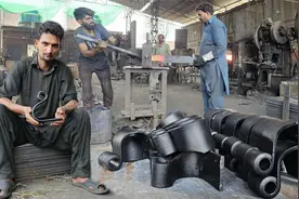 三哥晾衣杆壁挂架制造过程，精选上等钢材锻造，用个百年也坏不了