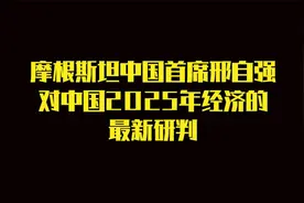 摩根斯坦中国首席邢自强对中国2025年经济的最新研判！视频封面