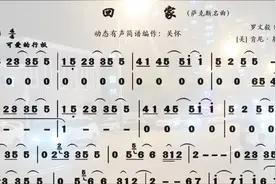 动态有声简谱《回家》(萨)-G  #温暖的家·亲人的牵挂#音乐爱好者视频封面