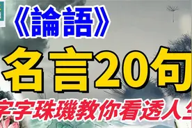 让人豁然开朗的20句《论语》金句，教你生活真谛！视频封面