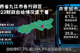 江西九江各行政区财政自给率排名，都昌县20%，瑞昌市58%视频封面