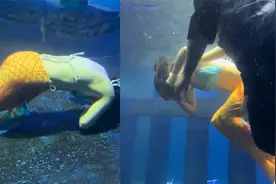 太原美人鱼表演者表演时疑溺水，目击者：突然趴水中抽搐视频封面