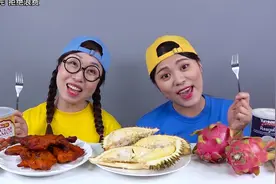 享用榴莲和火龙果，口感清脆，撒了跳跳糖之后，变得更好吃！视频封面