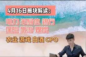 4月16日板块解读：电力，半导体，银行，旅游，煤炭，农业等视频封面