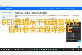 GEO数据从下载到各种挖掘分析全流程从入门到精通详解视频上