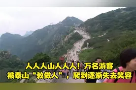 人人人山人人人！万名游客被泰山“教做人”，爬到逐渐失去笑容视频封面