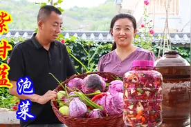 改艳做了两种紫甘蓝泡菜，方法简单，酸辣脆爽，储存方便到冬天吃视频封面