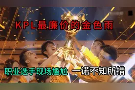 KPL最廉价的夺冠金色雨，职业选手现场表情尴尬，一诺不知所措