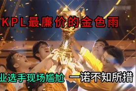 KPL最廉价的夺冠金色雨，职业选手现场表情尴尬，一诺不知所措