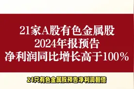 行业大变革？有色金属股年报预告净利润飙升100%，谁在领航
