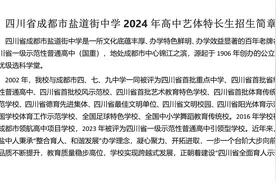 四川省成都市盐道街中学2024年高中艺体特长生招生简章视频封面