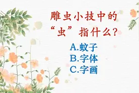 每天一个成语|“雕虫小技”中的“虫”指什么？视频封面