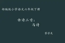 【小语优课】古诗三首：马诗 教学实录 六下（含教案课件）视频封面