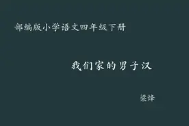 【小语优课】我们家的男子汉 教学实录 四下（含教案课件）视频封面