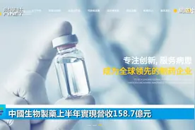 中国生物制药上半年实现营收158.7亿元视频封面
