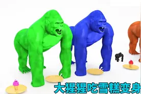 儿童益智动画：大猩猩妈妈给小猩猩准备了五颜六色的雪糕视频封面