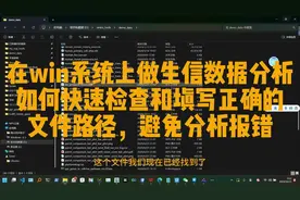在win系统上做生信分析如何填写正确的文件路径，避免分析报错