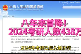 八年来首降！2024考研人数公布视频封面