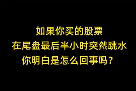如果你买的股票在尾盘最后半小时突然跳水，你明白是怎么回事吗？视频封面