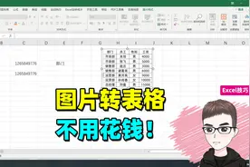 Excel技巧：不用花钱，让图片转表格