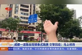 成都一道路出现镜像式路牌 交警回应：马上修改视频封面