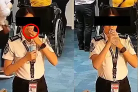 菲律宾交通部长：严惩！菲机场女警察偷中国乘客现金当场吞下！
